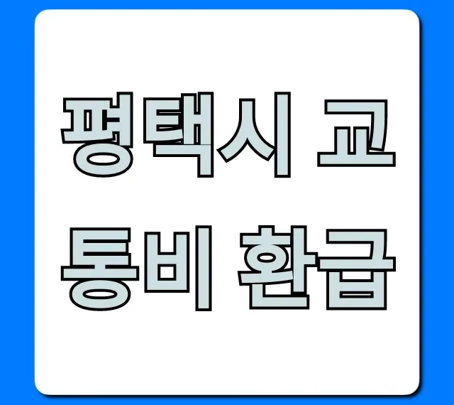 평택시 교통비 환급! 5분 만에 신청하는 꿀팁