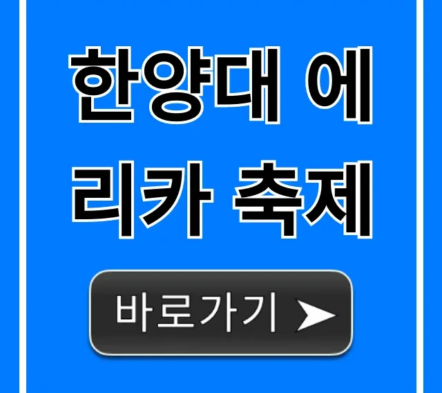 한양대 에리카 축제 라인업 일정 총정리 꿀팁