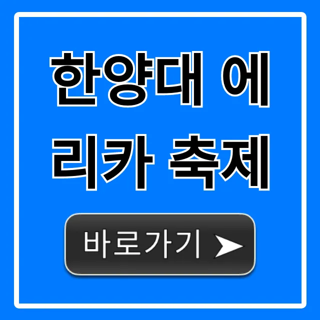 한양대 에리카 축제 라인업 일정 총정리 꿀팁