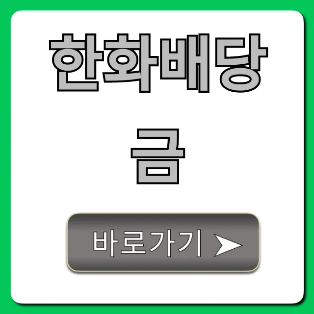 한화배당금 지급일, 조회 완벽 총정리 한화배당금 지급일, 조회 완벽 총정리