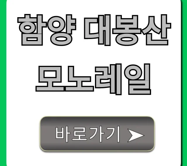 함양 대봉산 모노레일 예약부터 가격까지 완벽 가이드