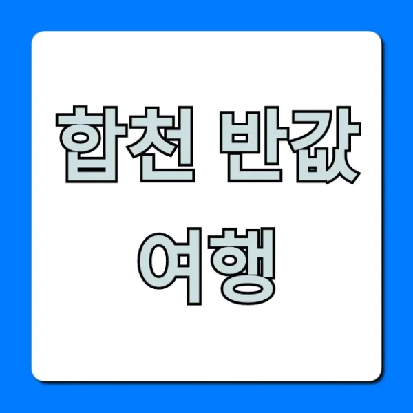 합천 반값여행 완벽 가이드, 신청 꿀팁 총정리