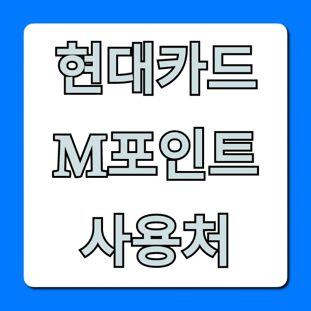 현대카드 M포인트 사용처 조회부터 최대 할인 꿀팁까지! 현대카드 M포인트 사용처 조회부터 최대 할인 꿀팁까지!