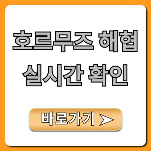 호르무즈 해협 실시간 확인: 현재 상황 총정리