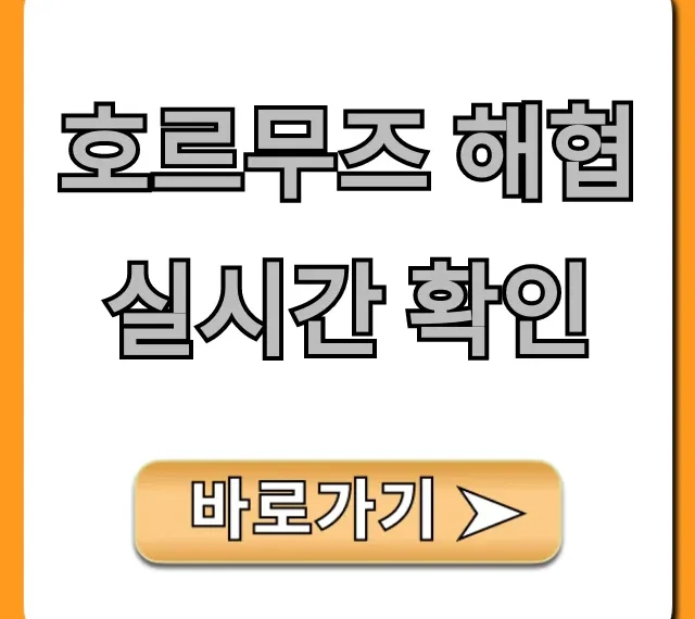 호르무즈 해협 실시간 확인: 현재 상황 총정리