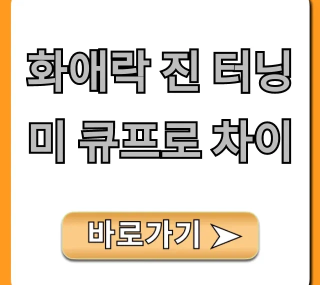 화애락 진 터닝미 큐프로 차이, 내게 맞는 건? 완벽 비교!