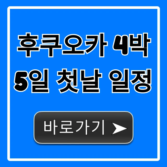 후쿠오카 4박5일 첫날 일정 완벽 가이드