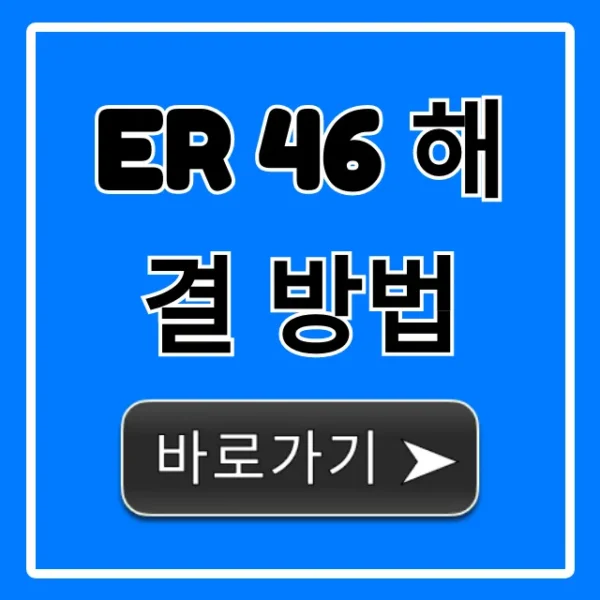 Er 46 해결 방법 1분 자가진단 꿀팁