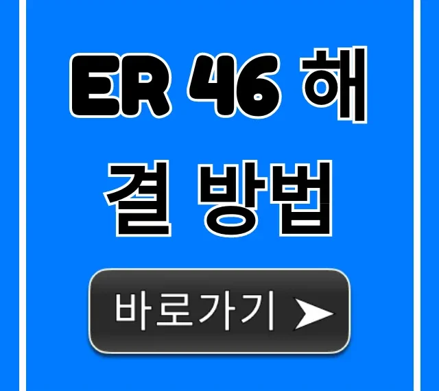 Er 46 해결 방법 1분 자가진단 꿀팁
