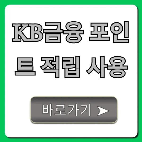 KB금융 포인트 적립 사용 꿀팁! 현금화 총정리