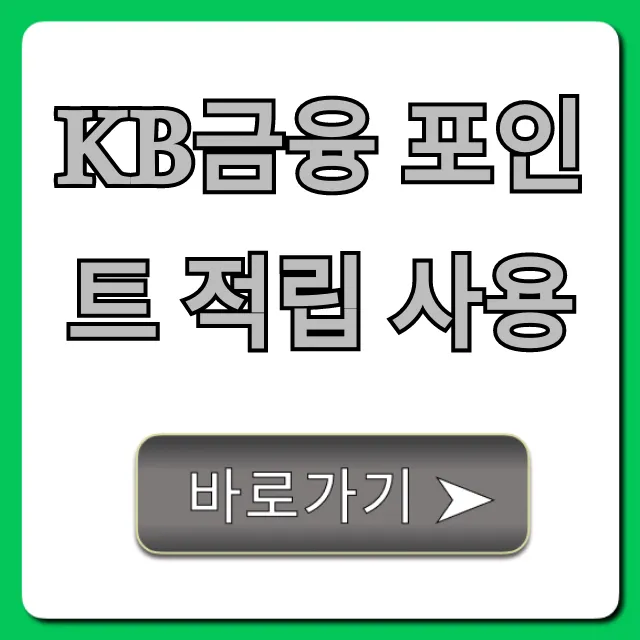 KB금융 포인트 적립 사용 꿀팁! 현금화 총정리 KB금융 포인트 적립 사용 꿀팁! 현금화 총정리