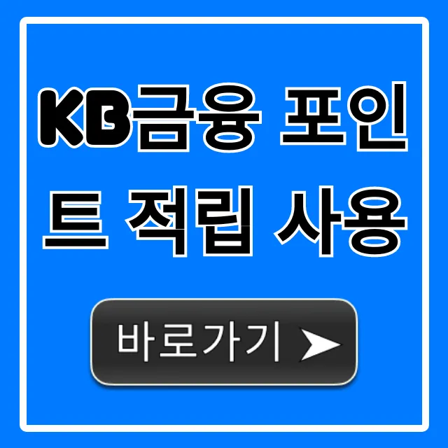 KB금융 포인트 적립 사용, 현금화 꿀팁 총정리
