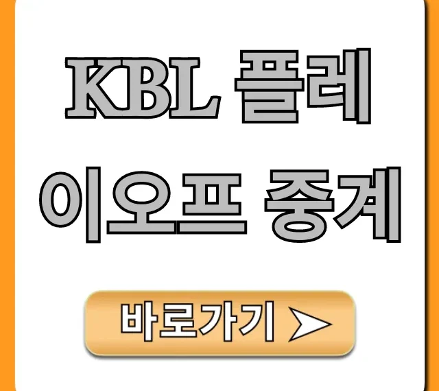 KBL 플레이오프 중계 무료 시청 방법 총정리