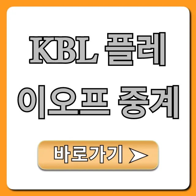 KBL 플레이오프 중계 무료 시청 방법 총정리