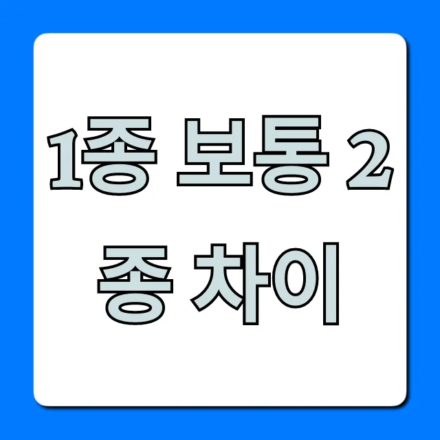 1종 보통 2종 차이? 운전면허 종류 완벽 가이드