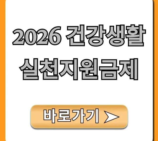 2026 건강생활실천지원금제 신청 혜택 완벽 가이드