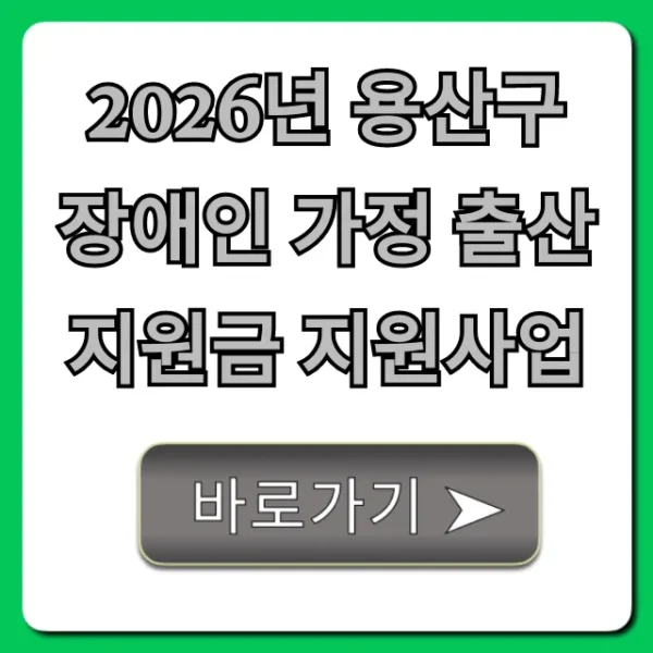 2026년 용산구 장애인 가정 출산지원금 지원사업!