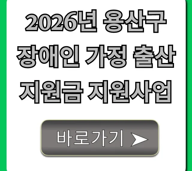 2026년 용산구 장애인 가정 출산지원금 지원사업!