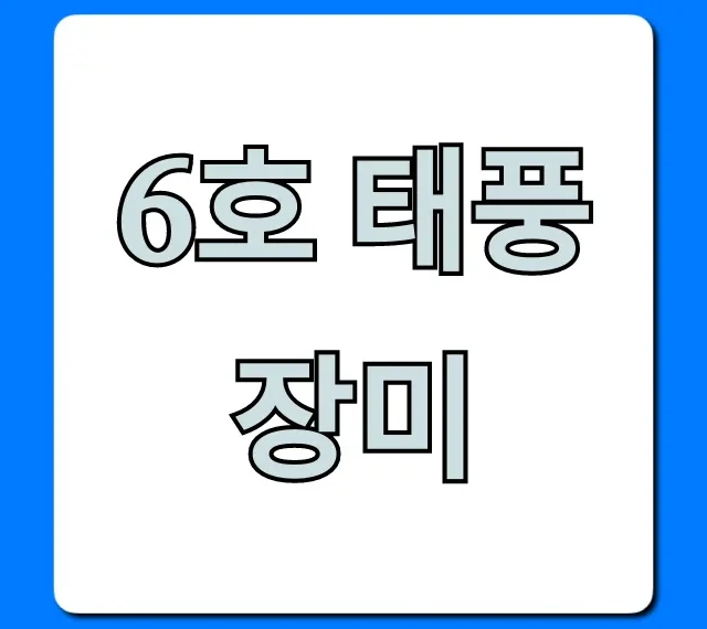 6호 태풍 장미 실시간 경로 및 예상 영향 총정리