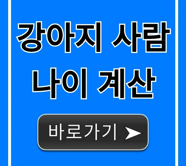 강아지 사람나이 계산, 가장 정확한 방법 총정리