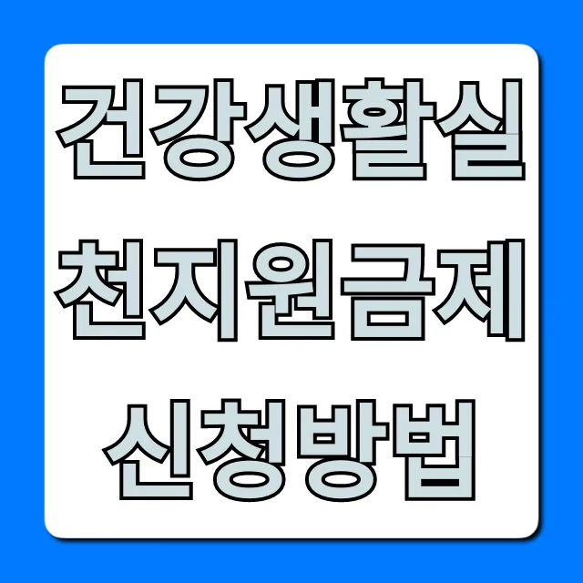 건강생활실천지원금제 신청방법, 대상 및 금액 총정리