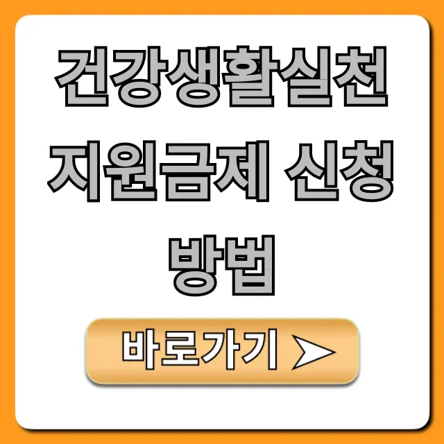건강생활실천지원금제 신청방법, 대상부터 지급액까지!