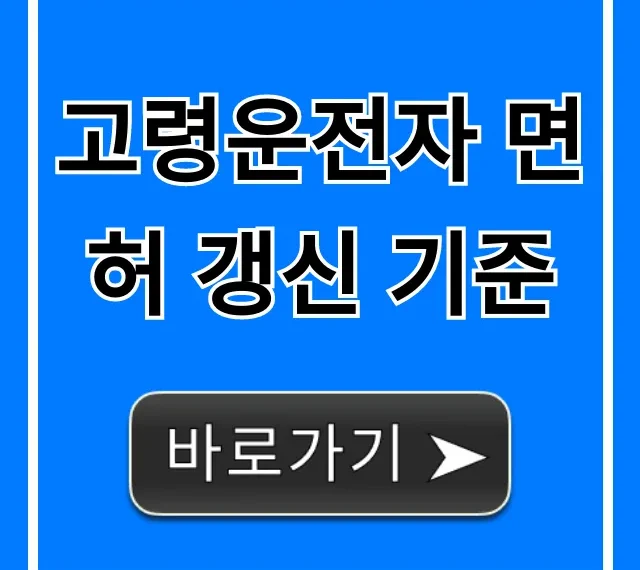 고령운전자 면허 갱신 기준, 나이별 총정리