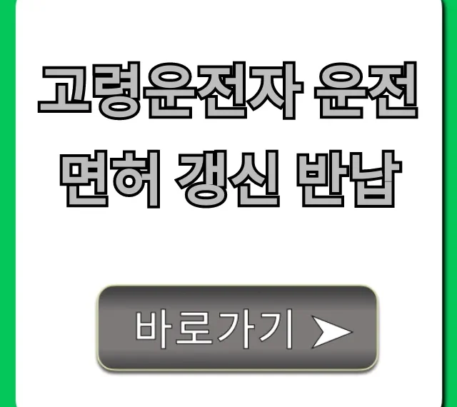 고령운전자 운전면허 갱신 반납 혜택 총정리
