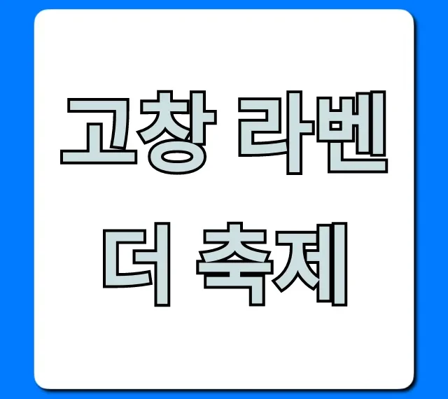 고창 라벤더 축제 기간, 입장료, 꿀팁 총정리