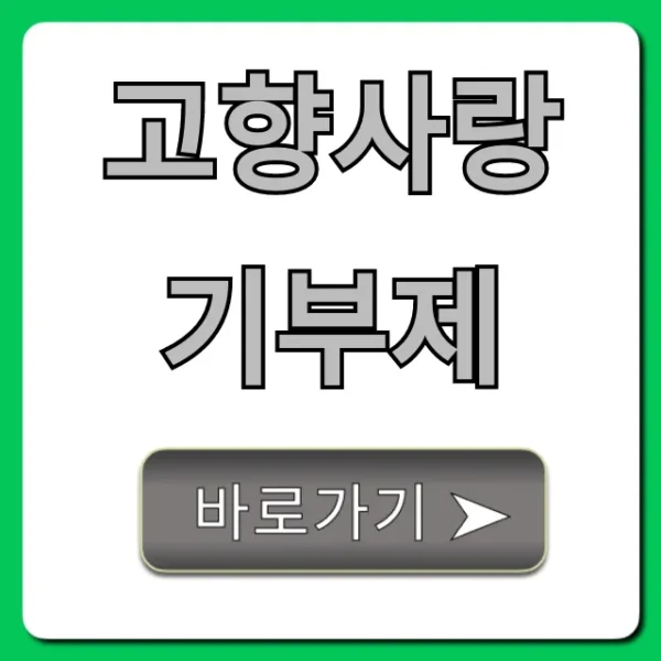고향사랑기부제, 답례품 세액공제 꿀팁 총정리