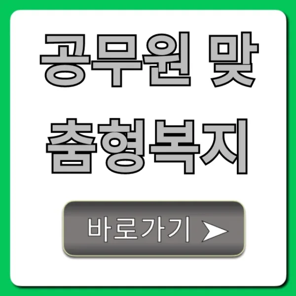 공무원 맞춤형복지 총정리! 포인트 혜택 사용 꿀팁