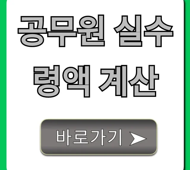 공무원 실수령액 계산 2024년 월급 총정리