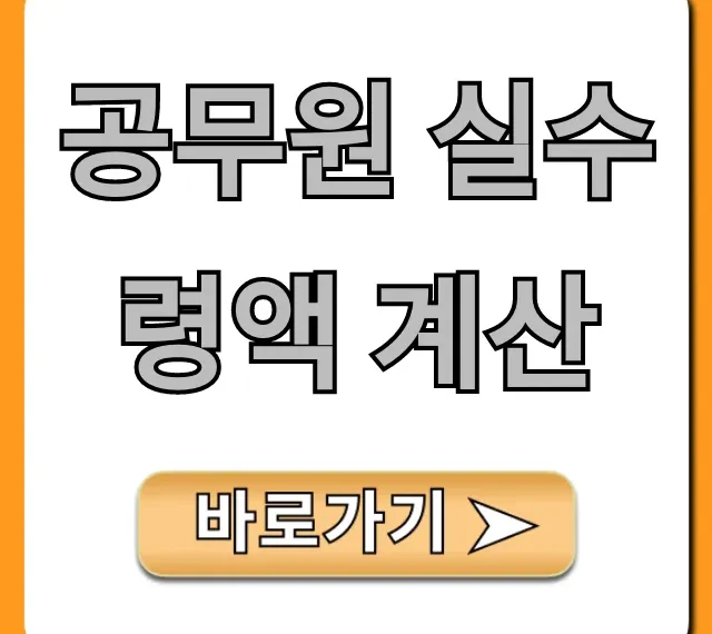 공무원 실수령액 계산: 급여표 수당 공제 완벽 가이드
