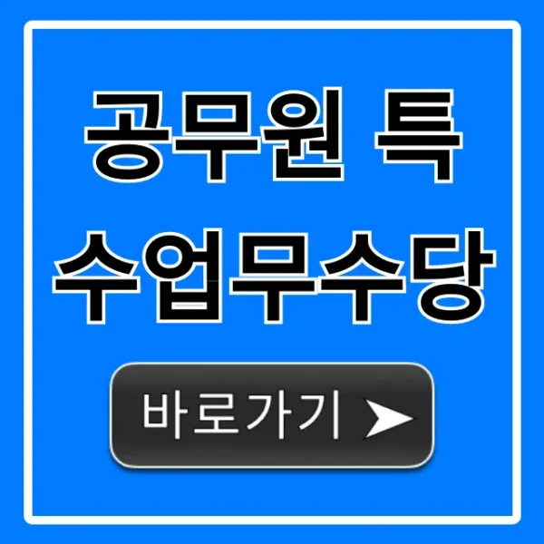 공무원 특수업무수당 종류 및 지급 기준 총정리
