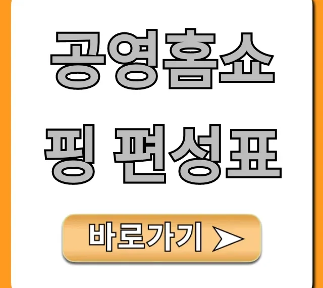 공영홈쇼핑 편성표 실시간 조회 완벽 가이드