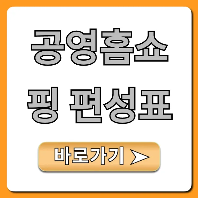 공영홈쇼핑 편성표 실시간 조회 완벽 가이드