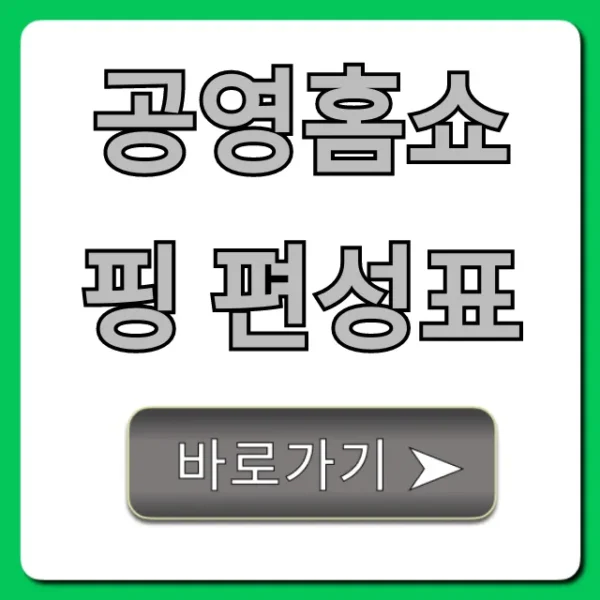 공영홈쇼핑 편성표 오늘 내일 실시간 총정리