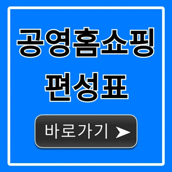 공영홈쇼핑 편성표 오늘! 실시간 조회 꿀팁