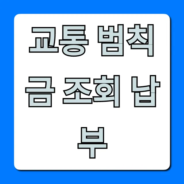 교통 범칙금 조회 납부, 인터넷으로 끝내는 완벽 가이드