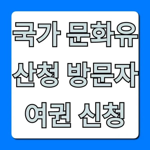 국가 문화유산청 방문자 여권 신청 완벽 가이드