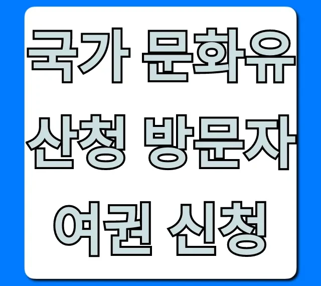 국가 문화유산청 방문자 여권 신청 완벽 가이드