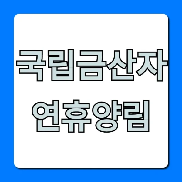국립금산자연휴양림 예약 방법, 가격, 꿀팁 총정리