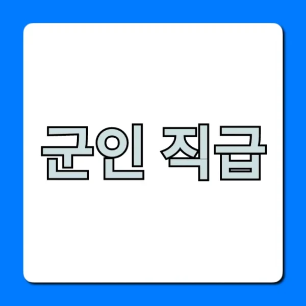 군인 직급 총정리, 계급별 봉급표 완벽 가이드!