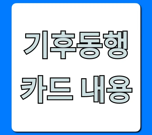 기후동행카드 내용, 놓치면 후회할 꿀팁 대방출