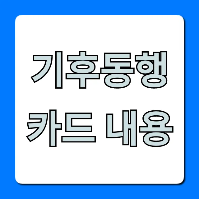 기후동행카드 내용, 놓치면 후회할 꿀팁 대방출