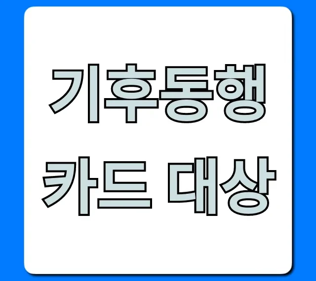 기후동행카드 대상, 자격 조건 완벽 가이드