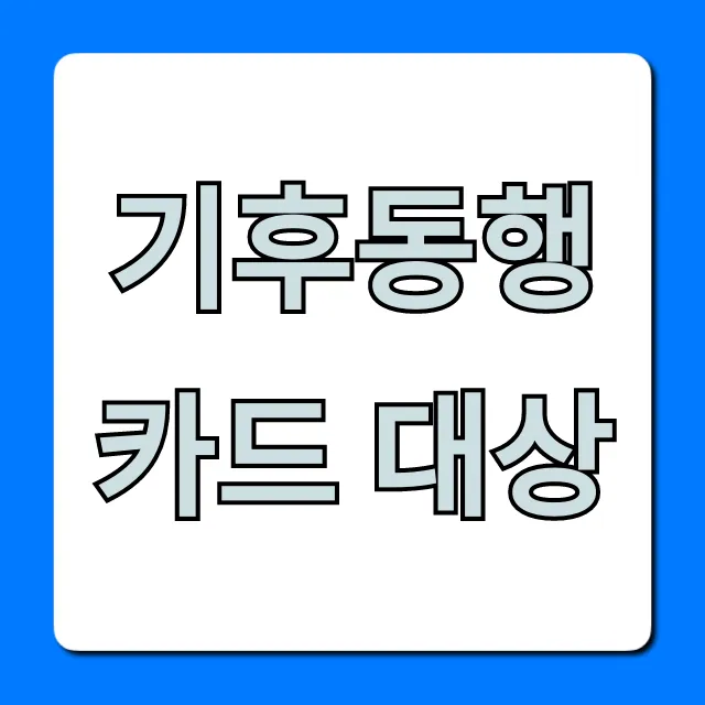 기후동행카드 대상, 자격 조건 완벽 가이드