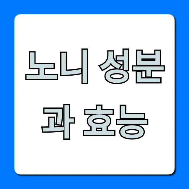 노니 성분과 효능, 부작용과 복용 꿀팁 총정리