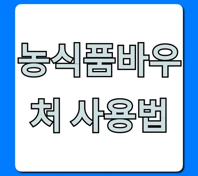 농식품바우처 사용법: 잔액조회부터 가맹점까지 완벽정리