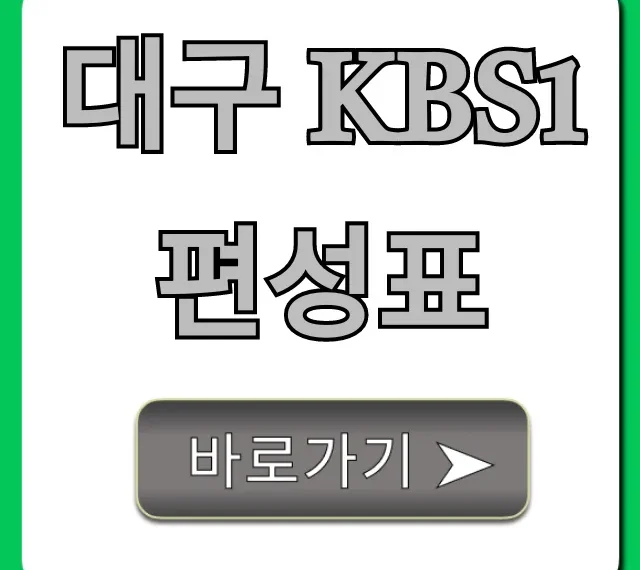 대구 kbs1 편성표 실시간 방송시간 조회!